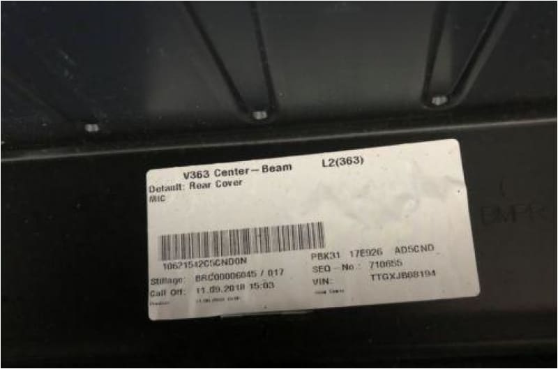 Genuine Ford Transit MK8 2015 Rear Bumper Ford