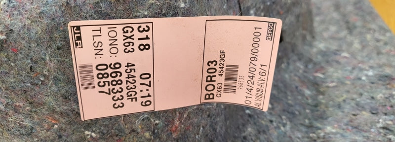 Jaguar XF Boot Carpet insulation Left Hand T2H34791 GX6345423GF Jaguar