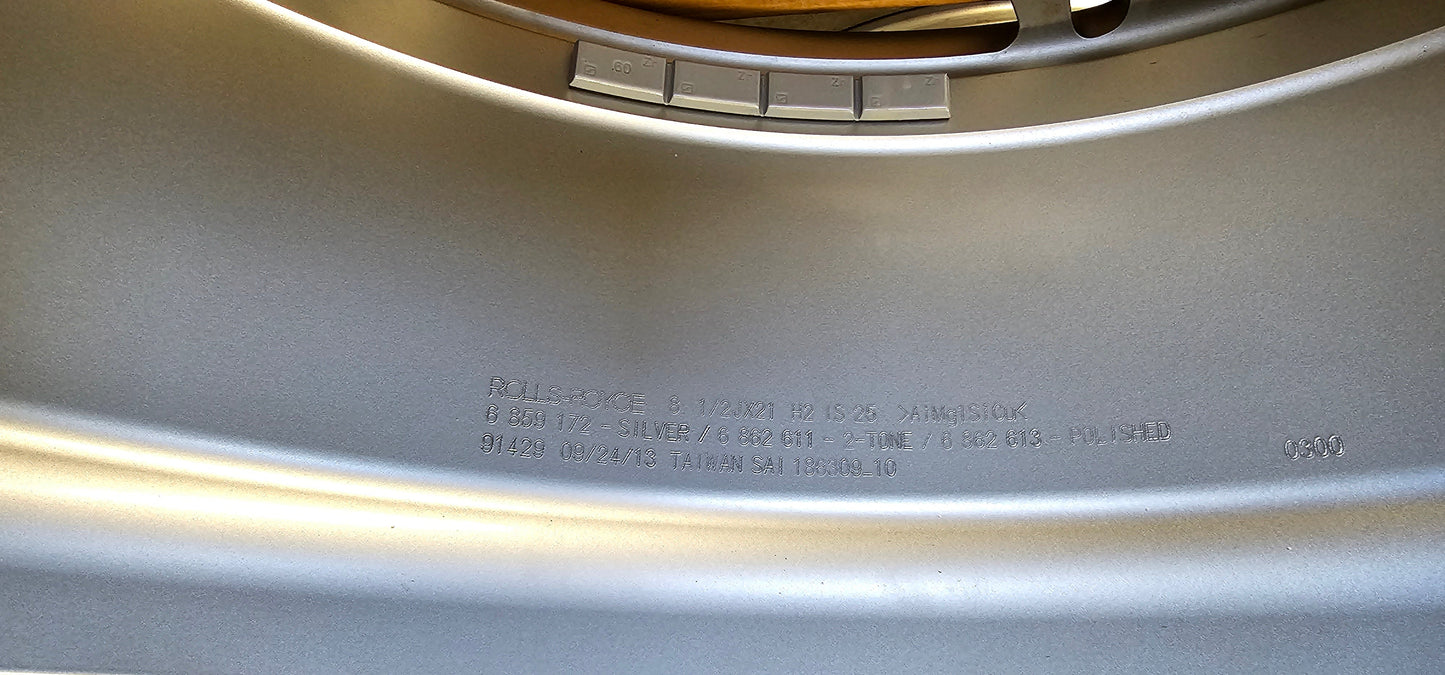 Rolls Royce 21’’ Alloy Wheel 8.5J Is25 6 859 172 Alloy Wheel