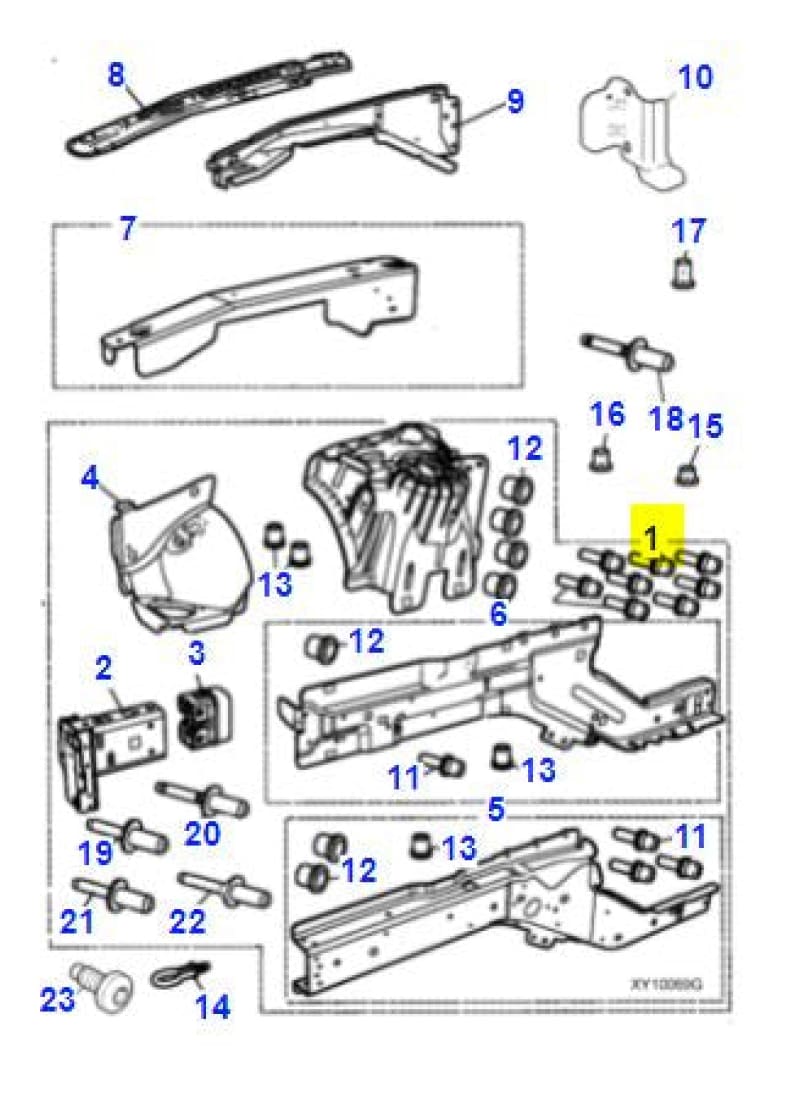 Genuine Jaguar XJ Crushtube Valance panel LH Front 2003-09 C2C28056 Jaguar Land Rover