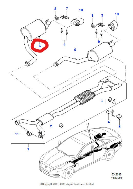 Jaguar Xj Exhaust Active Right Hand 3.0 / 5.0 C2D32168 Ew9M5230Aa