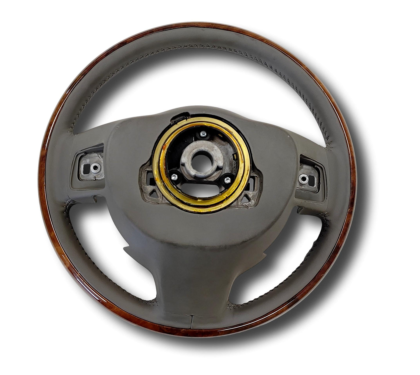 Jaguar Xj Leather Steering Wheel Wood Grey Heated