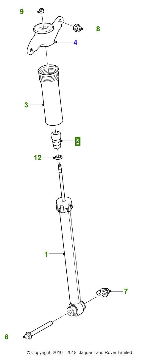 Jaguar Xf Rear Shock Absorber And Mounting Rh 2016> T2H19520 Gx6318080E Vehicle Parts & Accessories