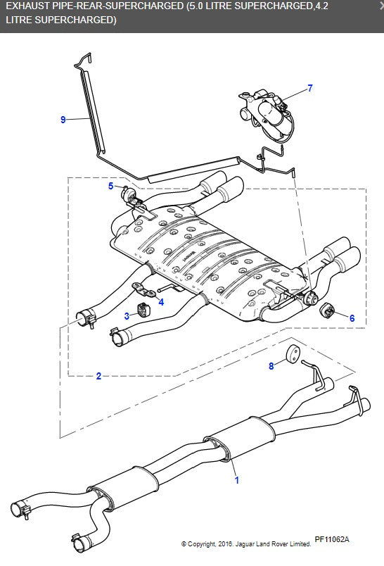 Genuine New Jaguar Xk Exhaust Silencer 5.0 Supercharged Xkr Xkr-S C2P24865 Bw835K244A Exhaust