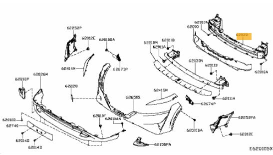 NEW Nissan Qashqai Front Reinforce beam 2021> on J12 620306UA0H