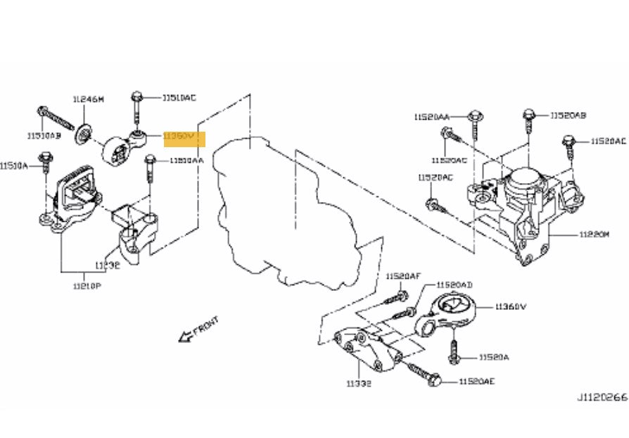 Genuine New Nissan X Trail Engine Mount 1.6 Dci R9M 113504Ba0A 2013-21