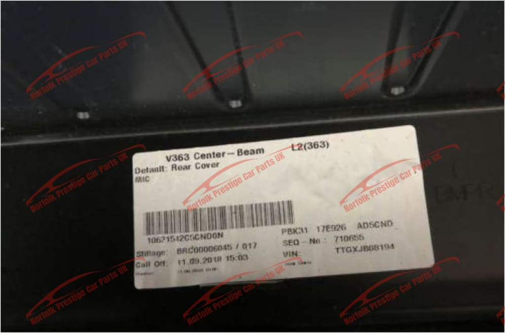 Genuine Ford Transit MK8 2016 Rear Bumper Ford