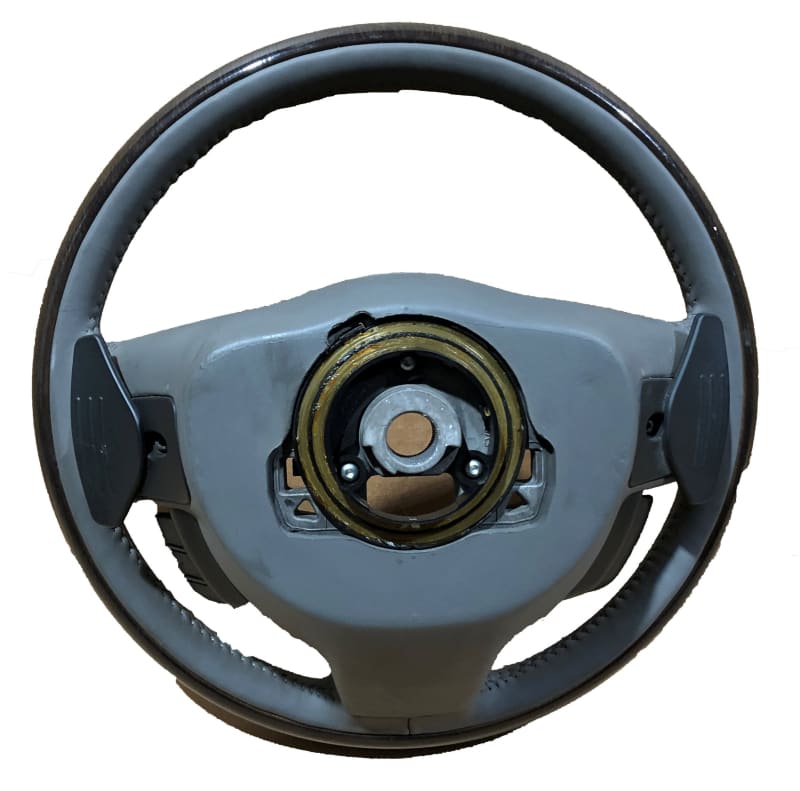 Genuine Jaguar XJ Steering Wheel Heated Grey leather / Wood paddle shift Voice Norfolk Prestige Car Parts UK Ltd