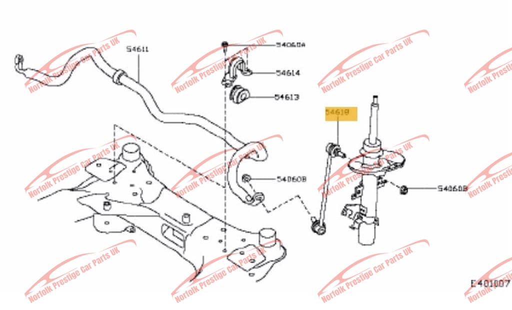 Genuine New Nissan Juke Font Drop Link Suspension Connecting Rod 54618Cy00A 2010-17