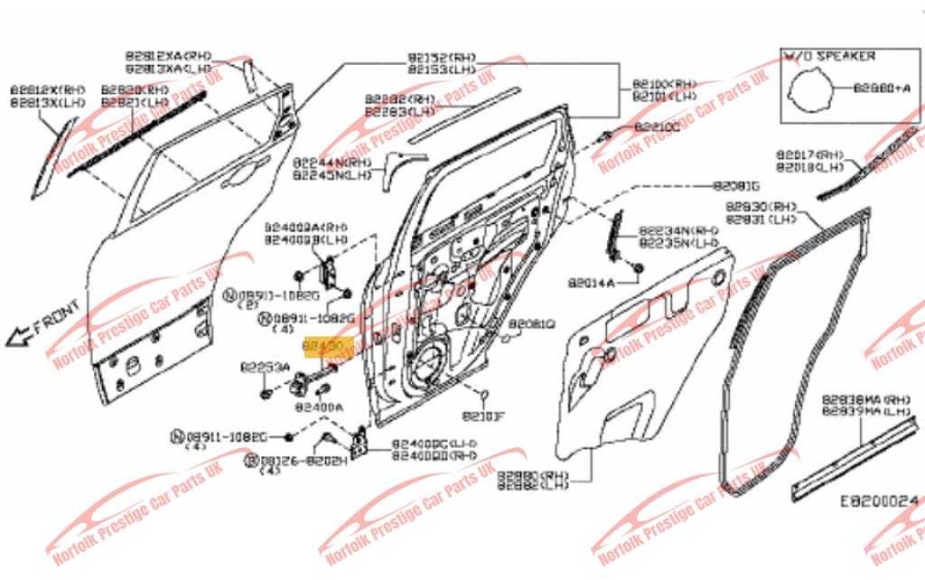 Genuine New Nissan Qashqai Rear Door Check Strap 824304Ea0A 2014-21
