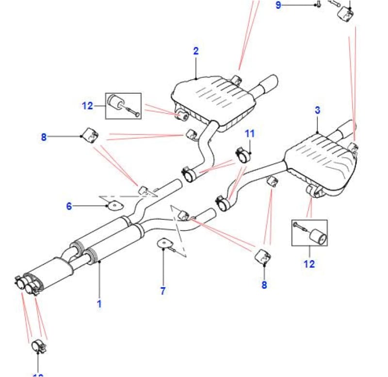 Genuine Jaguar XF Intermediate exhaust pipe 2016-on T2H24894 HX635E218G Jaguar