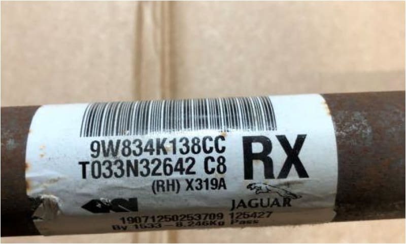Genuine Jaguar XK Drive shaft Half Shaft 5.0 Litre Rear Right 9w834k138C C2D42131 Jaguar