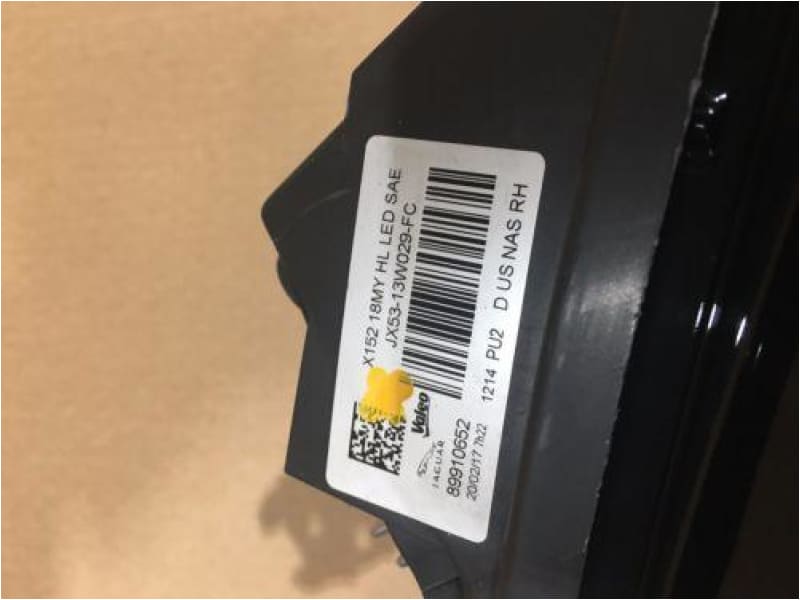 Jaguar F Type Headlight LED USA 2018>on Right side JX5313W029 Jaguar