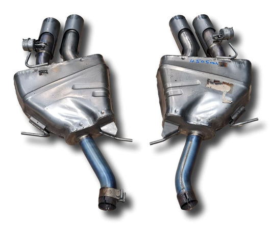 Genuine Jaguar F Type SVR Exhaust Mufflers Active Pair T2R21027 T2R21026 Jaguar OEM
