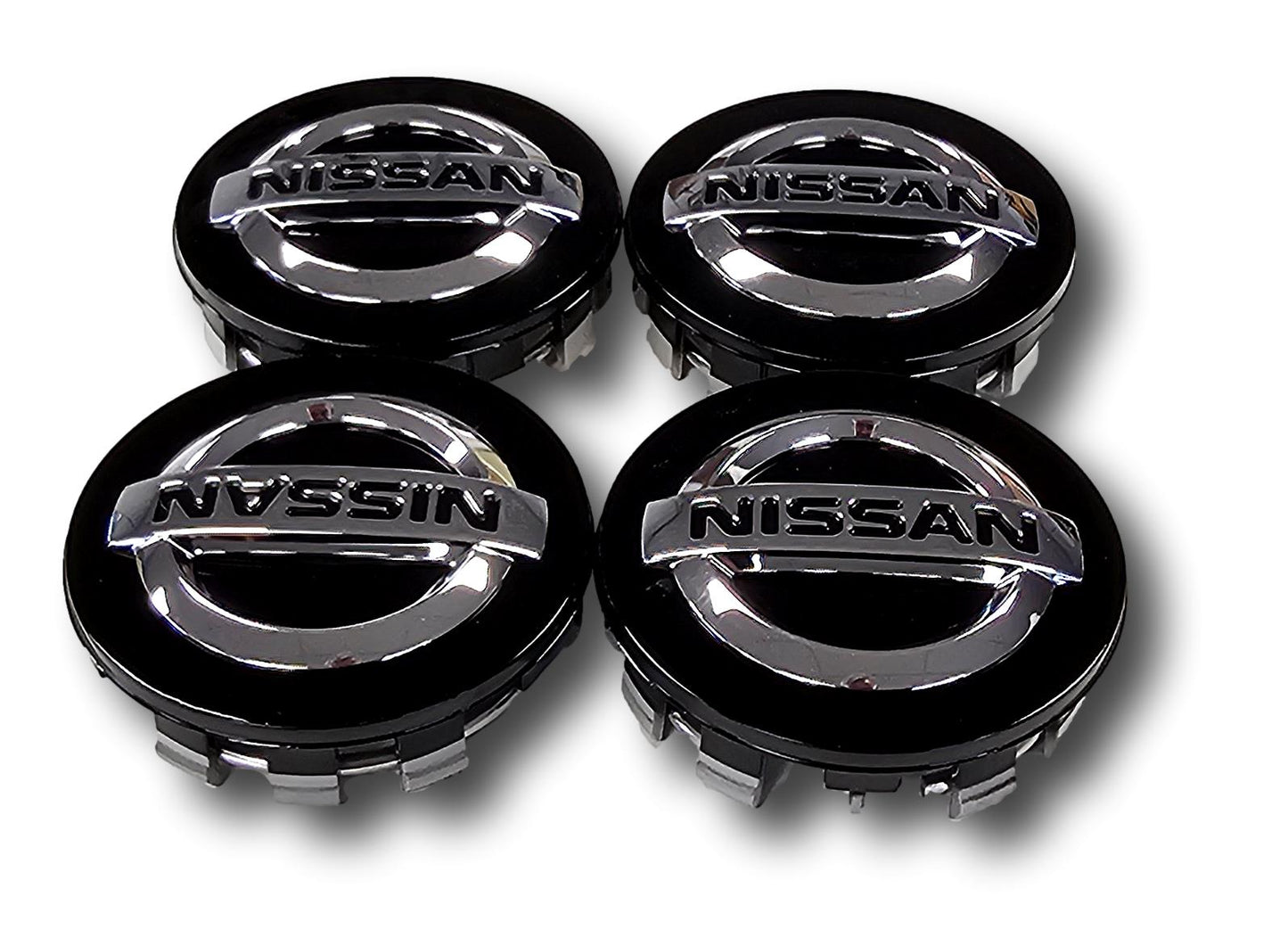Véritable nouveau capuchon de centre de roue Nissan noir, ensemble de quatre 40342 BR02A