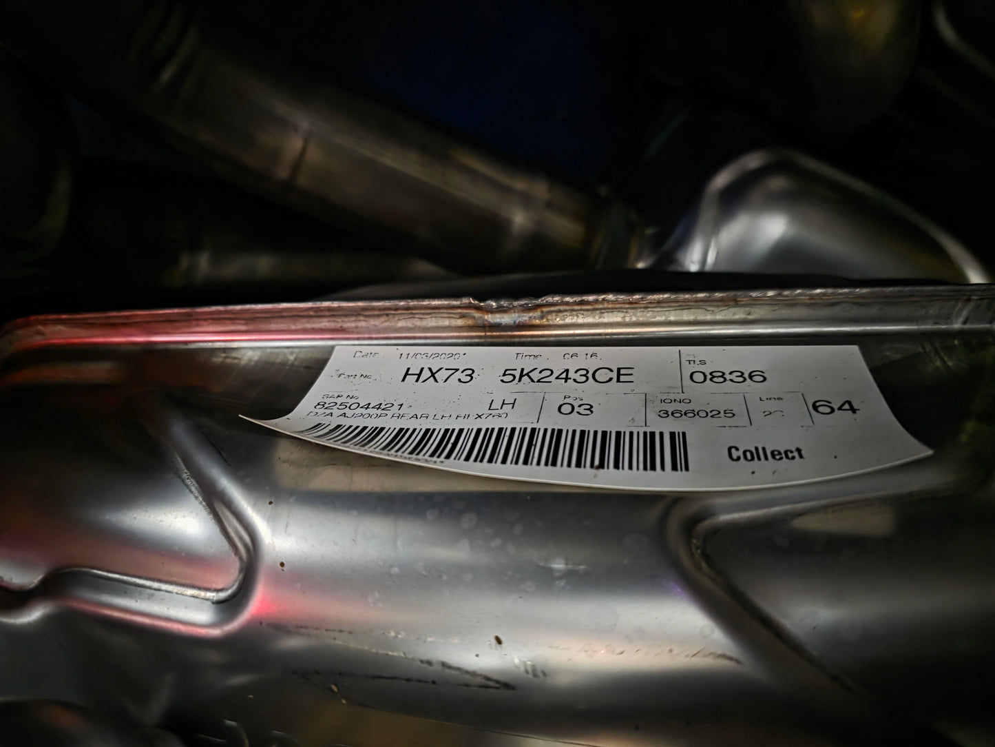 Jaguar XE Silencer Tailpipe 2.0 Petrol LH T4N15026 HX735K243CE