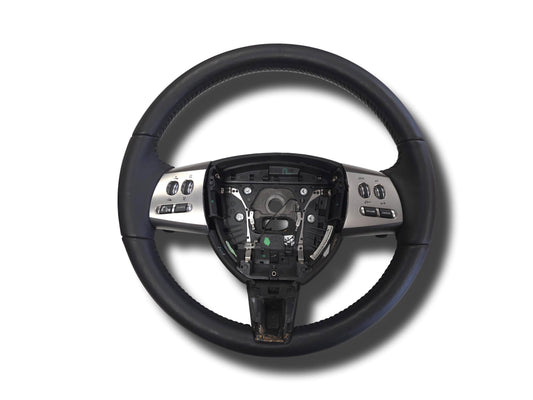 New Genuine Jaguar XF Leather Steering Wheel Charcoal / Ivory With Switches 2009-15