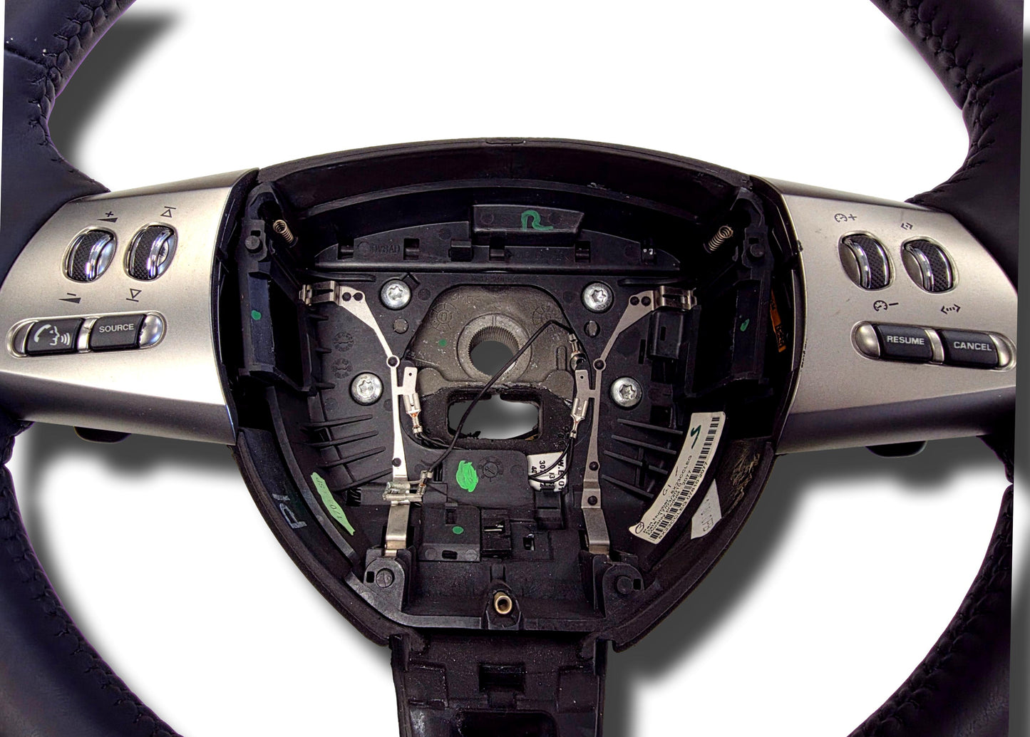 New Genuine Jaguar XF Leather Steering Wheel Charcoal / Ivory With Switches 2009-15