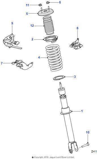 Jaguar Xf Front Shock Absorber Rwd 2.2 Diesel 5.0 C2Z27770 2009-15 (#25062024)