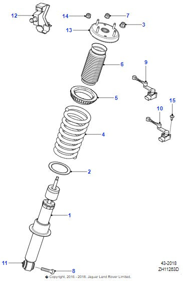 Jaguar Xf Rear Shock Absorber 5.0 Petrol C2Z18565 2009-15 (#25062024)