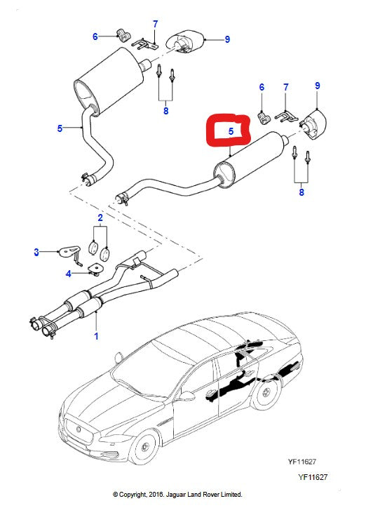 Jaguar Xj Exhaust Silencer 3.0 Diesel C2D2953 Aw935232A