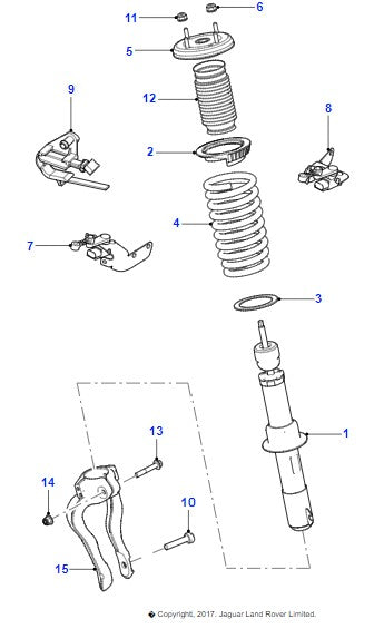 Jaguar Xf Front Shock Absorber Awd 3.0 Petrol C2Z27765 2009-15 (#25062024)