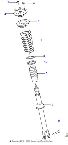 Jaguar Xj Front Shock Absorber 2.0 3.0 Petrol Diesel C2D49988 2010-19 (#25062024)