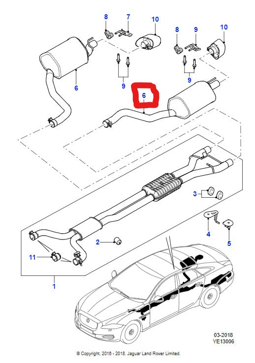Jaguar Xj Exhaust Active Left Hand 3.0 / 5.0 C2D32169 Ew9M5232Aa