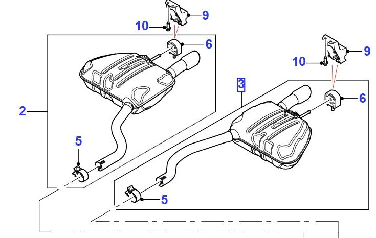 Jaguar XF Exhaust Silencer Tailpipe Left Hand 2 Petrol T2H41056 HX635K243AF