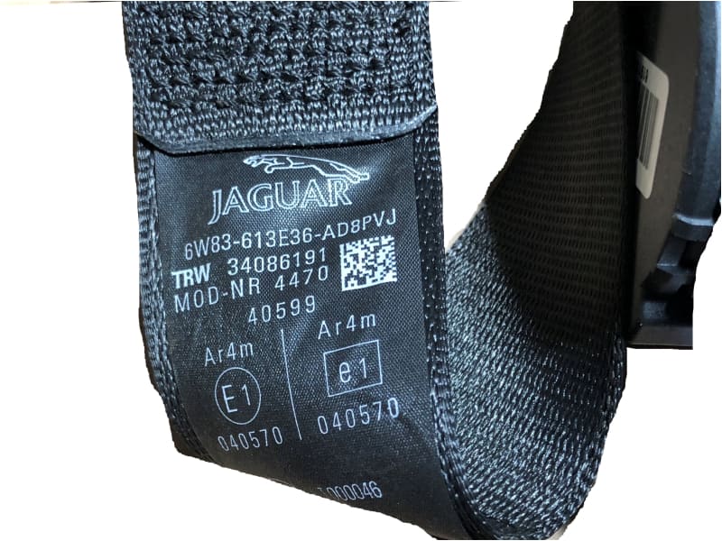 Genuine Jaguar XK Seat Belt Left Right Rear Ebony C2P25148PVJ 6W83613E36AD8PVJ Norfolk Prestige Car Parts UK Ltd