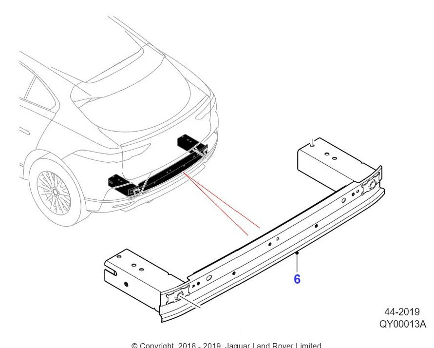 Jaguar I Pace Rear Crash Bar Beam T4K16363 Crash Beam