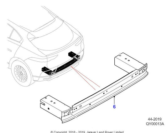 Jaguar I Pace Rear Crash Bar Beam T4K16363 Crash Beam