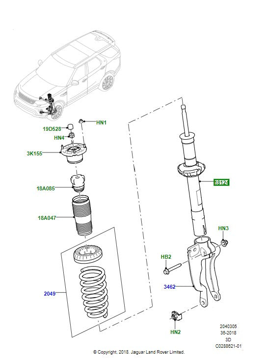 Discovery 5 Shock Absorber Unit Lr095862 Front Left Side 2017> Hy3218045Ab Shock-Absorber