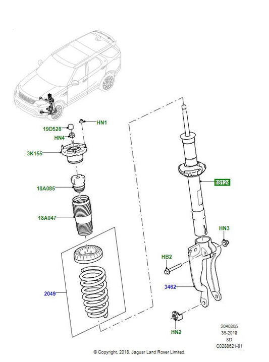 Discovery 5 Shock Absorber Unit Lr095862 Front Right Side 2017> Hy3218045Ab Shock-Absorber