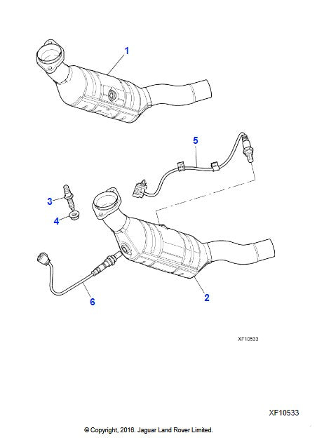 Jaguar XJ Exhaust Down Pipe and Catalyst Right Side 3.0 Petrol 2003-09 C2C41597 5W935E212DB