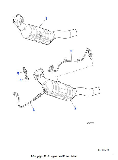 Jaguar XJ Tubo de escape y catalizador Lado derecho 3.0 Gasolina 2003-09 C2C41597 5W935E212DB