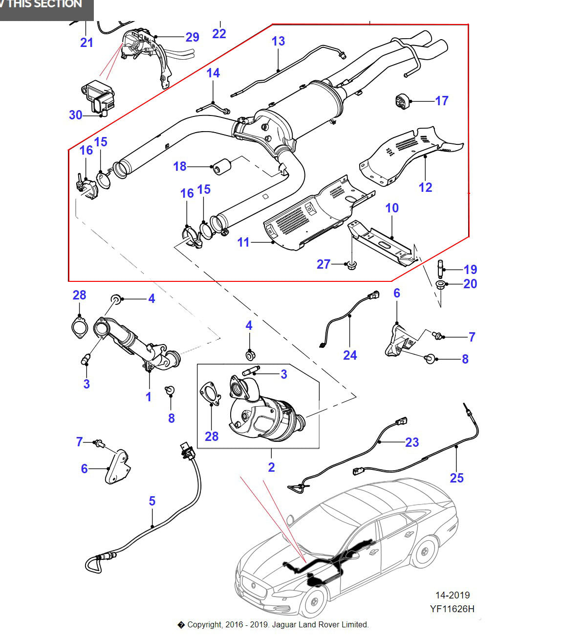 Jaguar Xj Front Pipe And Particle Filter 3.0 Diesel 2010-19 C2D46692 Cw935E211Ab Ebay Motors Parts