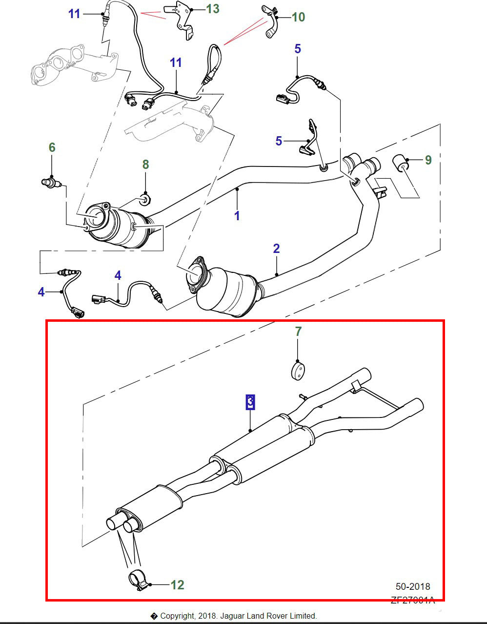 Jaguar Xf Intermediate Exhaust Pipe 5.0 Xfr 2009-15 C2Z25866 9X235212C Ebay Motors Parts &