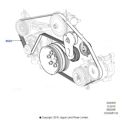 Range Rover Range Rover Sport Drive Belt 5.0 Benzin LR035542 CPLA8620AA (#23092023)