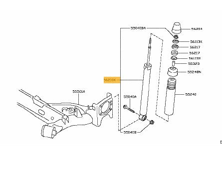 Nissan Leaf Shock Absorber Rear Single 62KWH E62105SJ1B 56210K5SJ1B 2019> Vehicle Parts & Accessories Car Parts