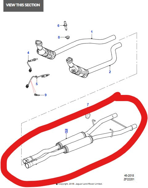 New Jaguar XF Intermediate Exhaust 3.0 Petrol 2009-15 C2Z4788 9X235212DA (new1234)