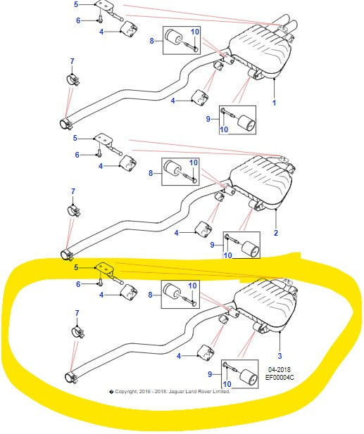 Jaguar Xe Exhaust Pipe And Silencer 2.0 Turbo Diesel T4N16352 Gx735E29C