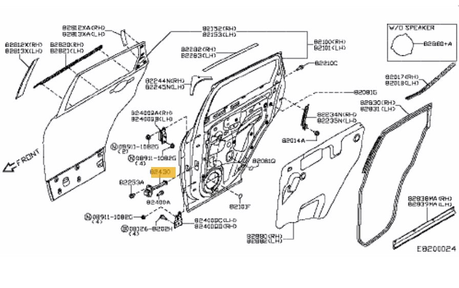 Genuine New Nissan Qashqai Rear Door Check Strap 824304EA0A 2014-21