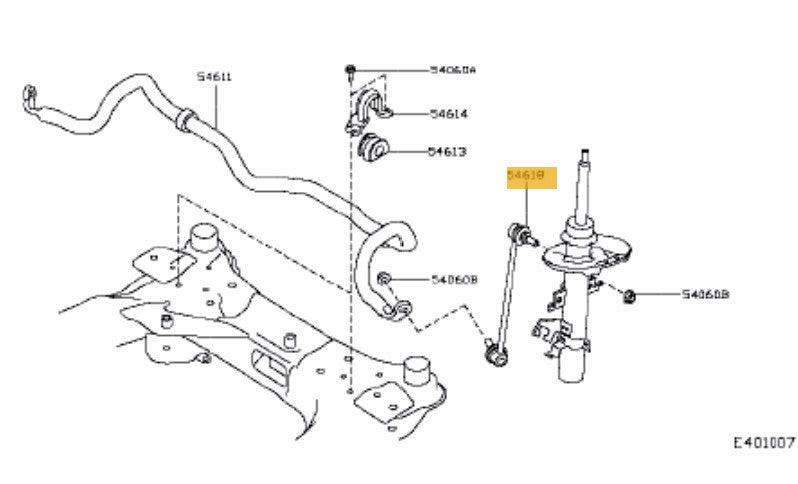 Genuine New Nissan Juke Font Drop Link Suspension Connecting Rod 54618CY00A 2010-17