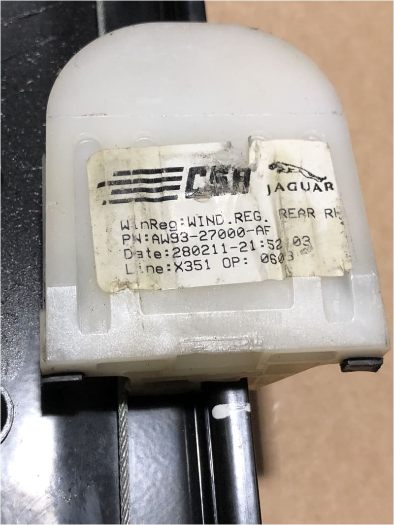 Genuine Jaguar XJ Window Regulator Rear Right SWB 2010>on C2D36913 AW93F27000 Norfolk Prestige Car Parts UK Ltd