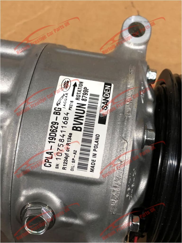 Jaguar Air Con Compressor Assemble XJ F Type XE XF F Pace C2D56291 CPLA19D629BD Norfolk Prestige Car Parts UK Ltd