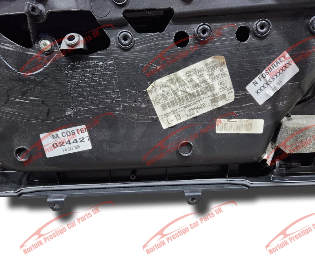 Jaguar F Type Door Card Left Side Hand Drive Jet / Ivory Stitch Door-Card