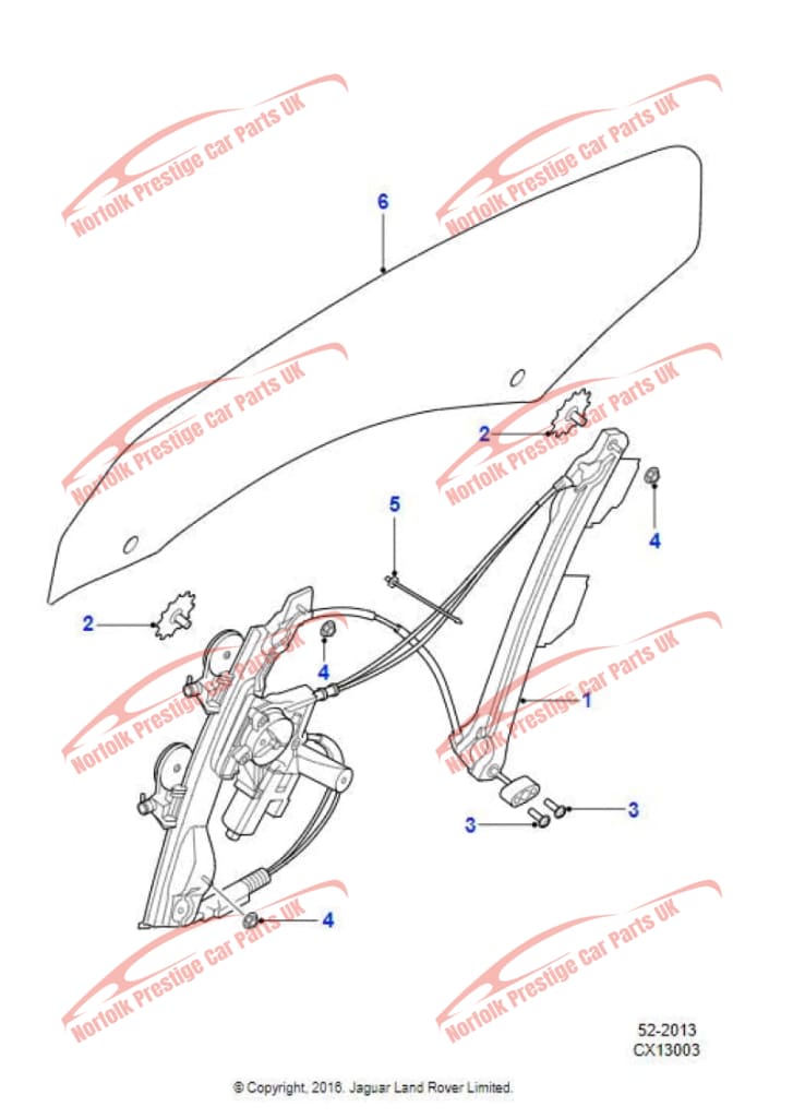 Genuine Jaguar F Type Door Glass Coupe Right Hand T2R7476 EX5321410BA Jaguar