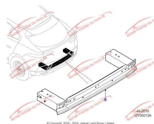 Jaguar I Pace Rear Crash Bar Beam T4K16363 Crash Beam