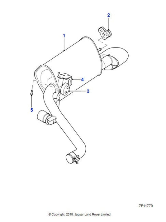 Jaguar Xf Exhaust Rear 2.2 Diesel Right Side 2009-15 C2Z26264 Dx235230Da